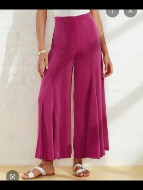 ADOR Fuchsia Satin Look Wide Leg Palazzo Pants NWT Size Large